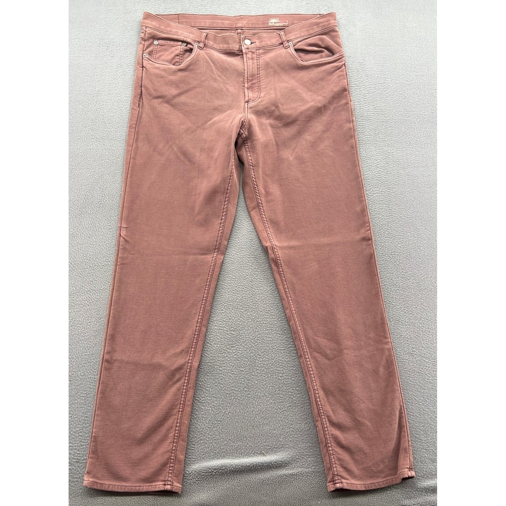 Faherty Pants Men's 38 Dusty Rose Clay Straight Leg 5-Pocket Stretch Jeans
